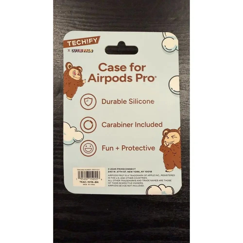 Techify Cutie Pals AirPods Pro Case - Brown Cutie NEW